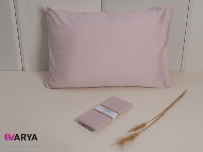 روبالشی ساتن کتان ست دو تایی برند Lifano Home رنگ صورتی پودری