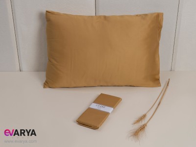 روبالشی ساتن کتان ست دو تایی برند Lifano Home رنگ قهوه ای برنز