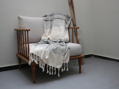 شال مبل منگوله دار طرح Stitches برند Barine ابعاد 170×130                                                                                                                                                                                                      