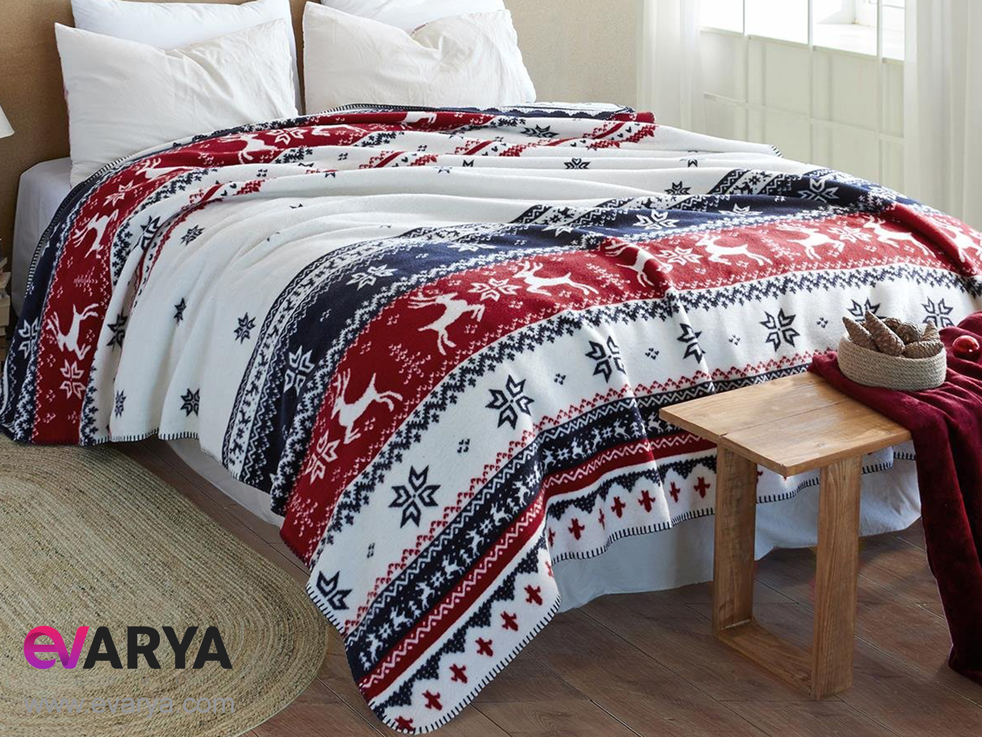 پتو پنبه ای دو نفره برند iyi geceler istanbul مدل snowy سایز 220×200