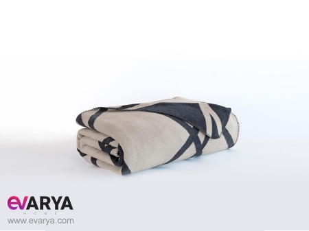 پتو پنبه ای تکنفره برند iyi geceler istanbul مدل modernist رنگ بژ زغالی سایز 220×150
