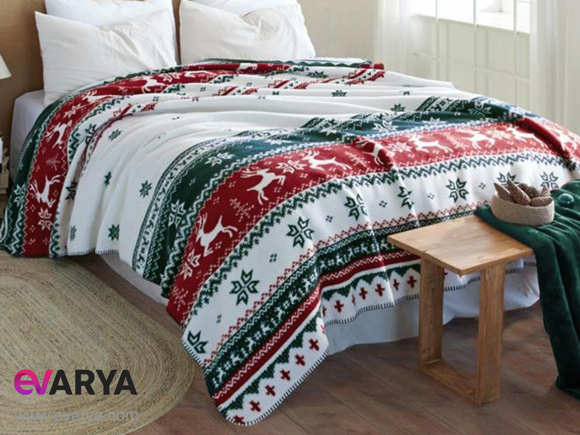 پتو پنبه ای دو نفره برند iyi geceler istanbul مدل snowy سایز 220×200
