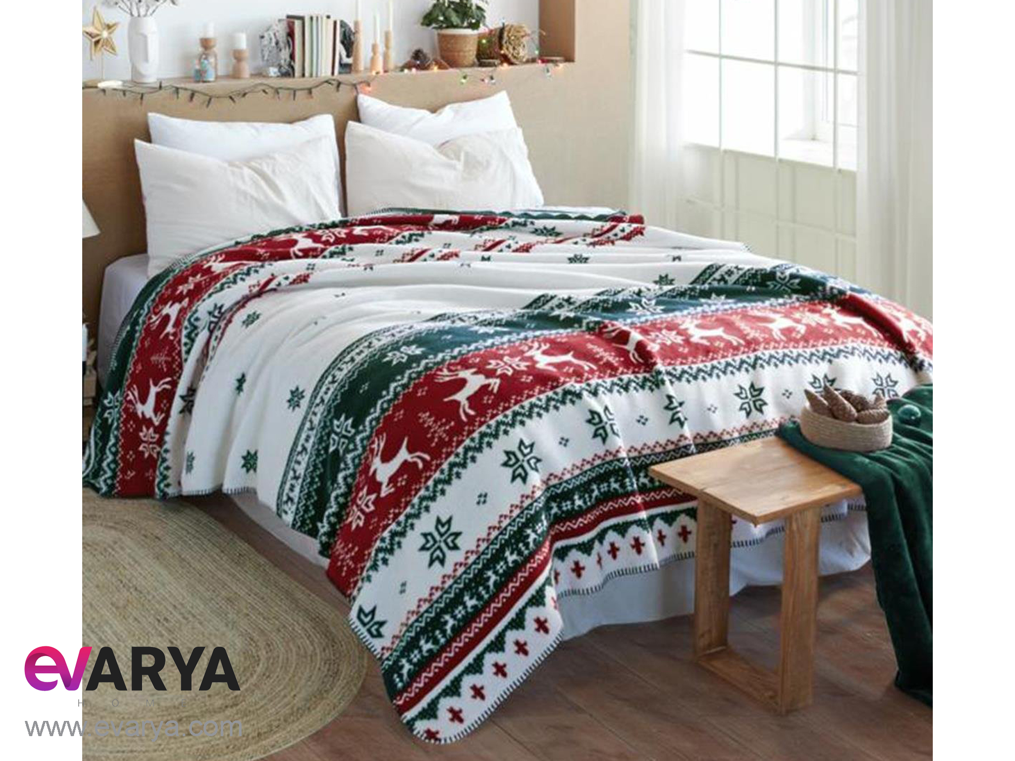 پتو پنبه ای دو نفره برند iyi geceler istanbul مدل snowy سایز 220×200