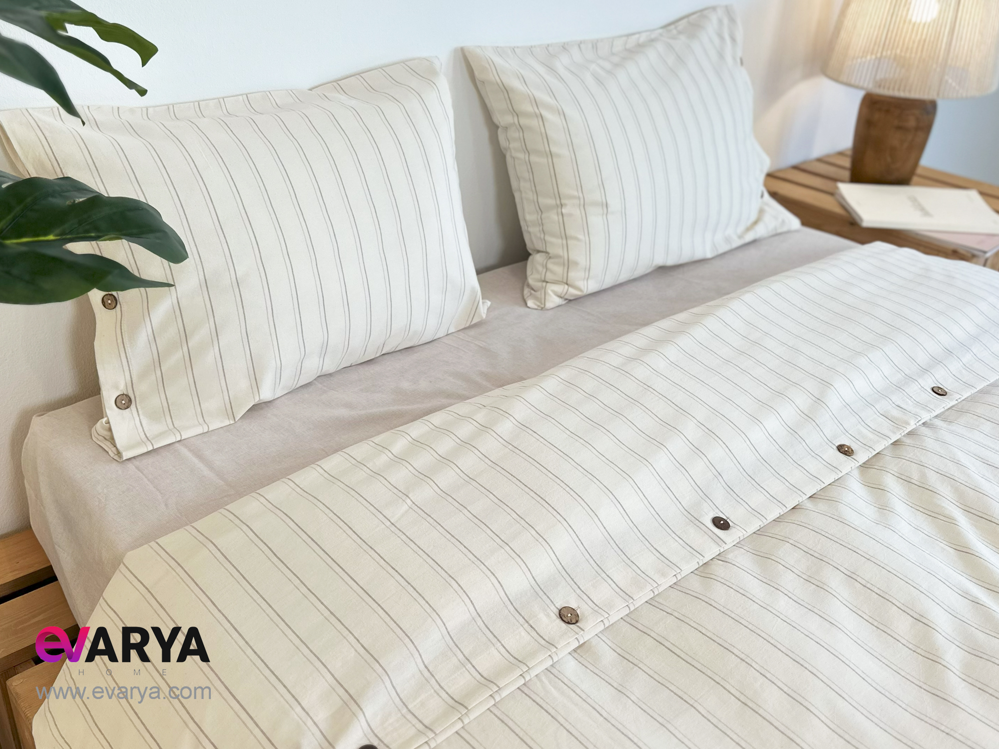 ست ملحفه کامل لینن مدل Sunday برند Berolige دو نفره چهار تکه سایز 200×180