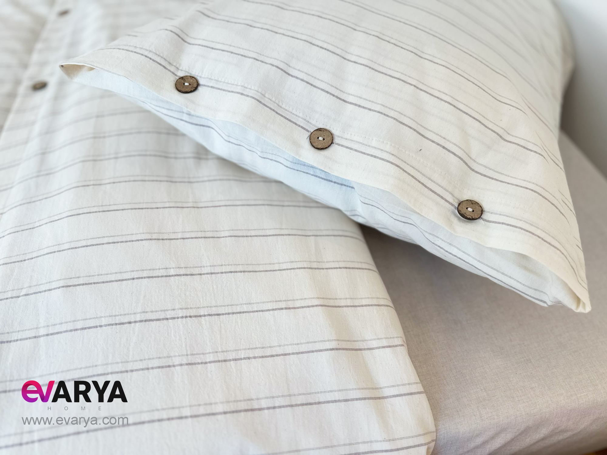 ست ملحفه کامل لینن مدل Sunday برند Berolige دو نفره چهار تکه سایز 200×180