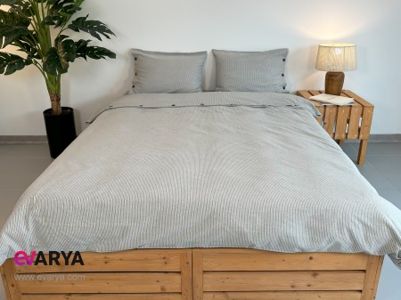 ست ملحفه کامل لینن مدل shirt برند Berolige دو نفره چهار تکه سایز 200×160