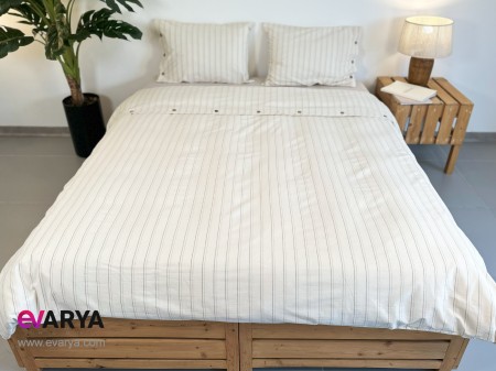 ست ملحفه کامل لینن مدل Sunday برند Berolige دو نفره چهار تکه سایز 200×180