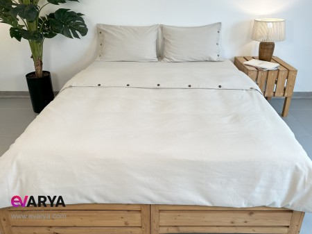 ست ملحفه کامل لینن مدل KETEN برند Berolige دو نفره چهار تکه سایز 200×160
