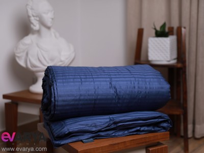 کاور لحاف ساتن کتان راه راه هتلی برند TIFFANY HOME سایز دو نفره